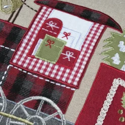 Coussin de Noël rectangulaire coton (40 x 60 cm) Réveillon Locomotive Taupe