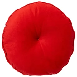 Coussin de Noël rond (D40 cm) Bonbon Rouge et blanc