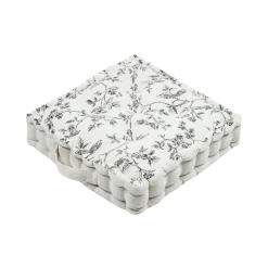 Coussin de sol carré coton bas (45 x 45 cm) Clarine Ecru