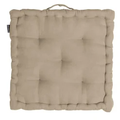 Coussin de sol carré gaze de coton (50 x 50 cm) Gaïa Ficelle