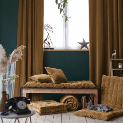 Coussin de sol carré velours de coton (50 x 50 cm) Victor Camel