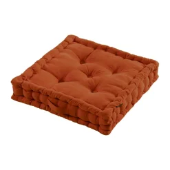 Coussin de sol coton (50 x 50 cm) Pixel Terracotta
