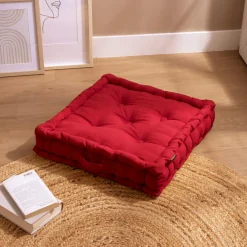 Coussin de sol coton (50 x 50 cm) Pixel Rouge