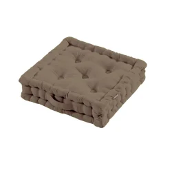 Coussin de sol coton (40 x 40 cm) Pixel Taupe