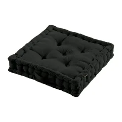 Coussin de sol coton (50 x 50 cm) Pixel Noir