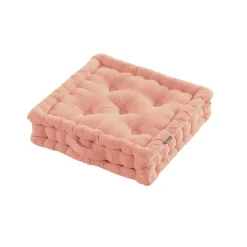 Coussin de sol coton (40 x 40 cm) Pixel Rose pêche