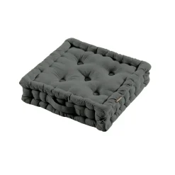 Coussin de sol coton (40 x 40 cm) Pixel Gris anthracite