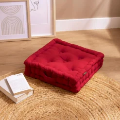 Coussin de sol coton (40 x 40 cm) Pixel Rouge
