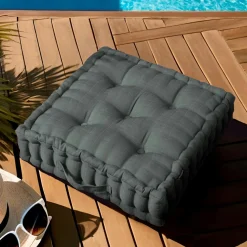 Coussin de sol extérieur capitonné (50 x 50 cm) Sunset Gris anthracite