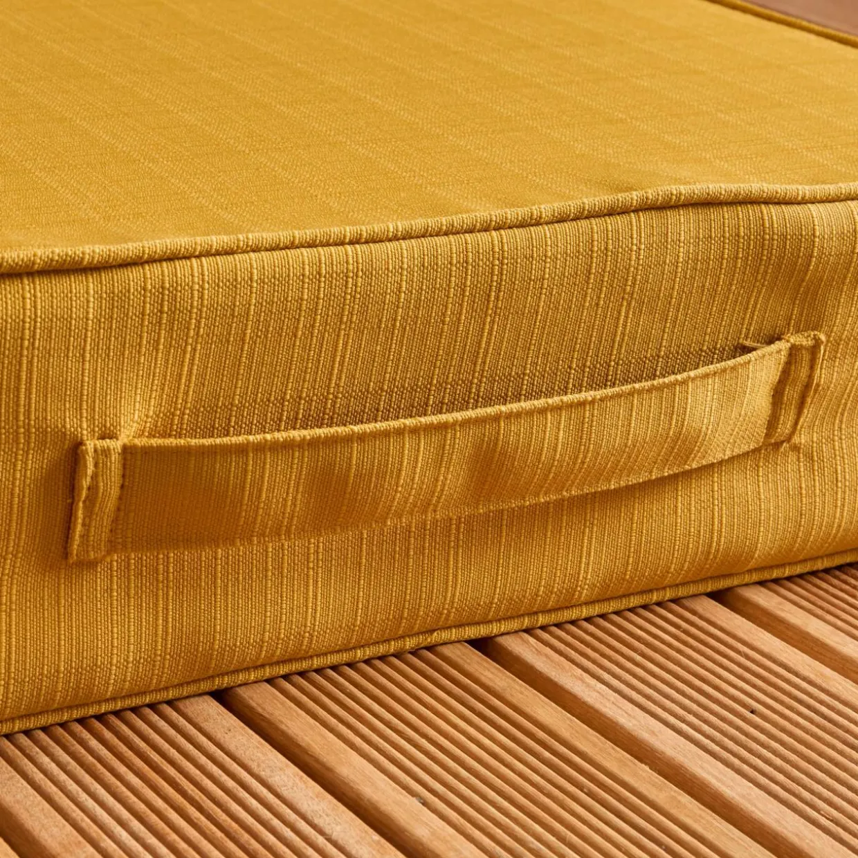 Coussin de sol extérieur déhoussable (45 x 45 cm) Sunset Jaune moutarde