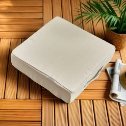 Coussin de sol extérieur déhoussable (45 x 45 cm) Sunset Ecru