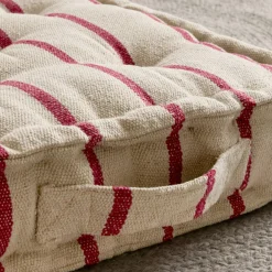 Coussin de sol extérieur toile de coton (45 x 45 cm) Ocealys Rouge