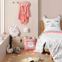 Coussin enfant carré (40 x 40 cm) Chatchat Rose