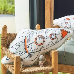 Coussin enfant nuage coton (60 x 30 cm) Galaxie Blanc