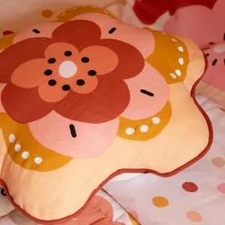 Coussin enfant rond coton (47 x 45 cm) Barbotine Multicolore