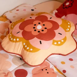 Coussin enfant rond coton (47 x 45 cm) Barbotine Multicolore