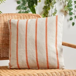 Coussin extérieur carré toile de coton (50 x 50 cm) Ocealys Corail