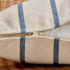 Coussin extérieur carré toile de coton (50 x 50 cm) Ocealys Bleu marine