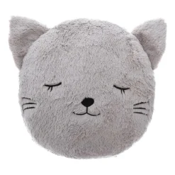 Coussin fausse fourrure enfant (27 cm) Chat Gris