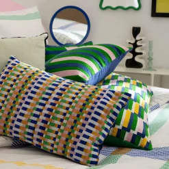 Coussin rectangulaire brodé (30 x 50 cm) Disso Multicolore