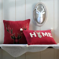 Coussin rectangulaire coton (35 x 50 cm) Finna Rouge