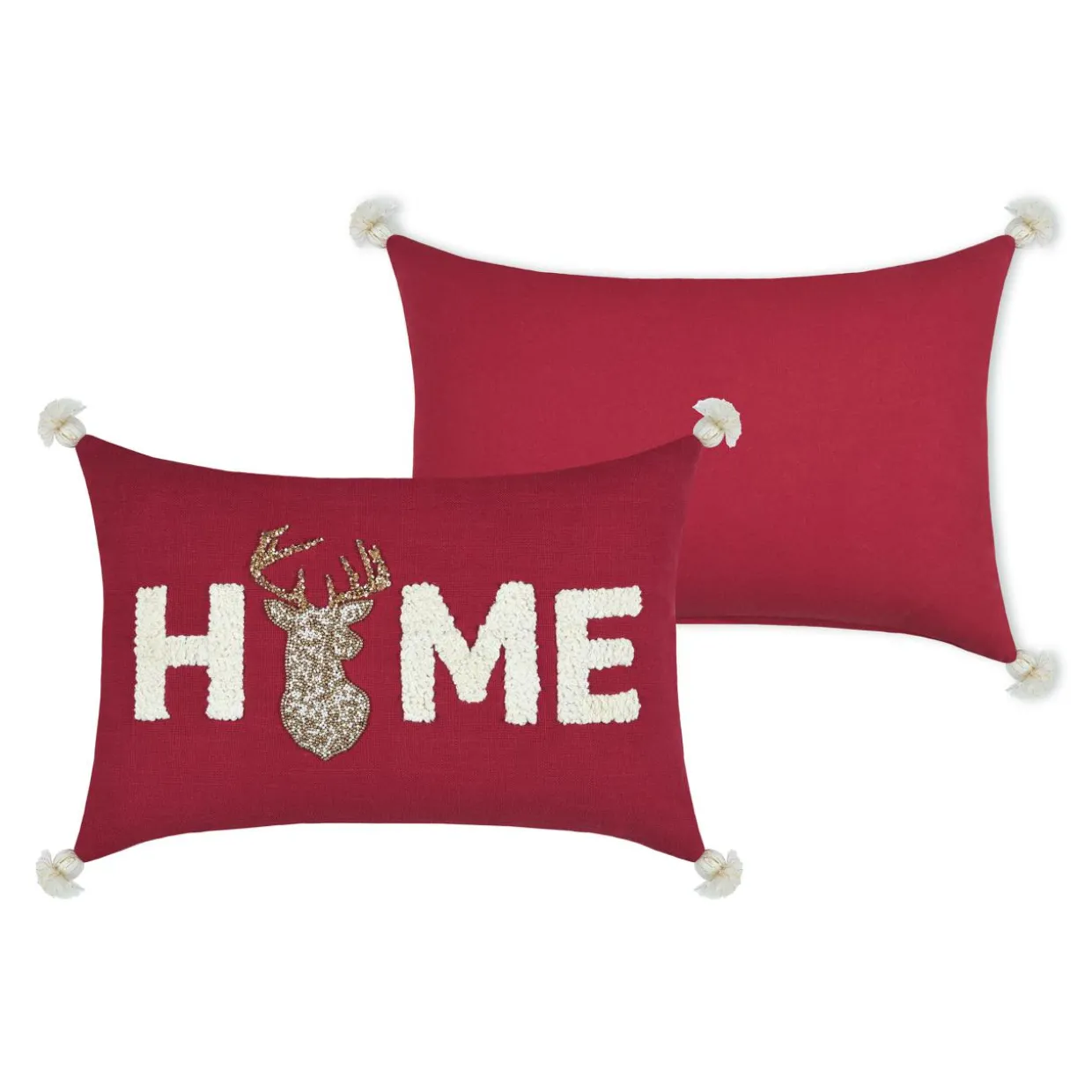 Coussin rectangulaire coton (35 x 50 cm) Finna Rouge