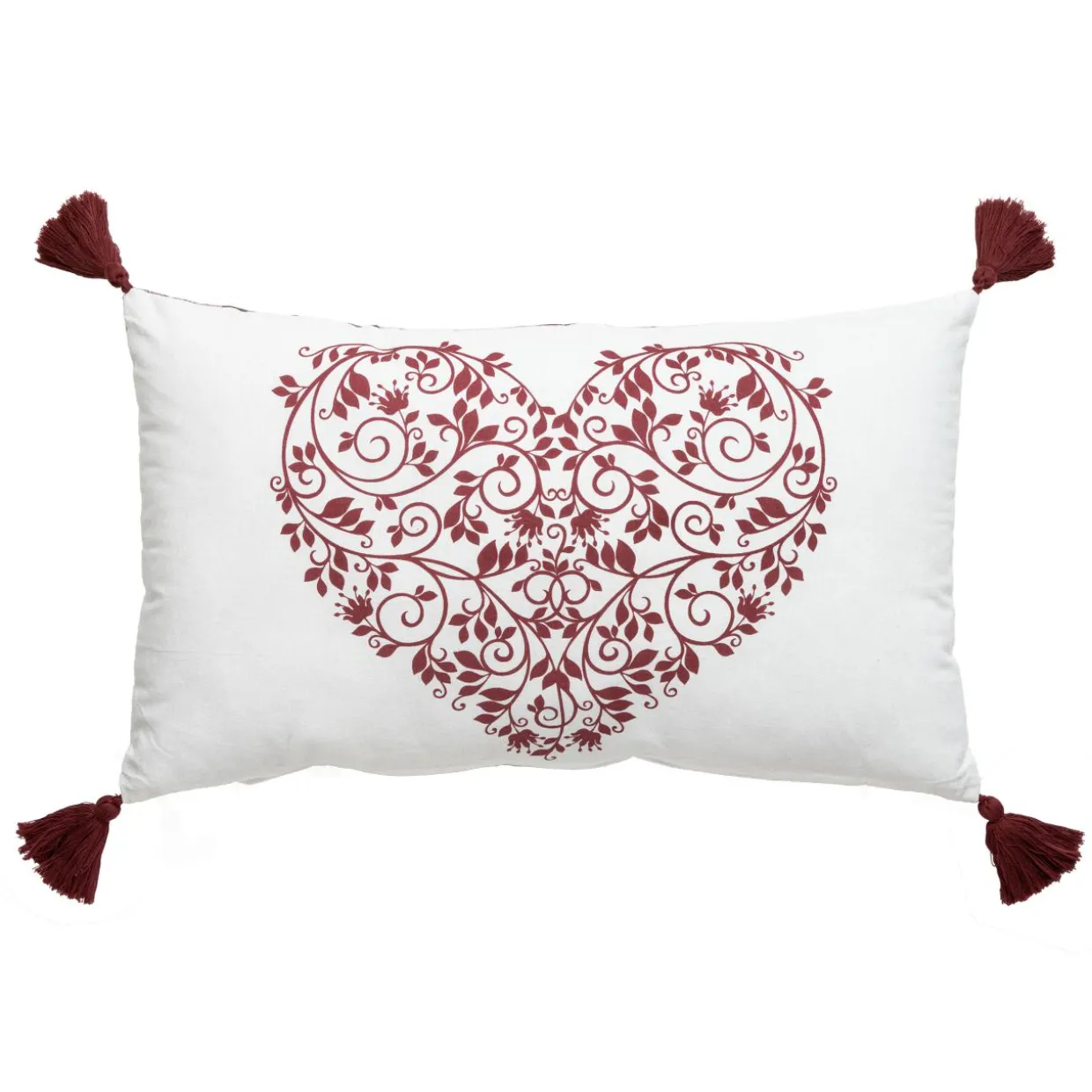 Coussin rectangulaire coton (30 x 50 cm) Megeve Rouge