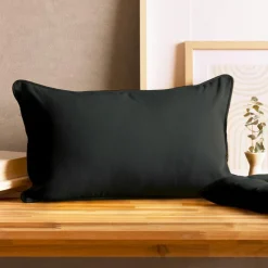 Coussin rectangulaire coton (30 x 50 cm) Pixel Noir