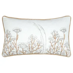 Coussin rectangulaire coton (30 x 50 cm) Oriana Ecru