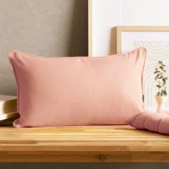 Coussin rectangulaire coton (30 x 50 cm) Pixel Rose pêche