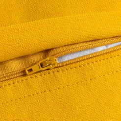 Coussin rectangulaire coton (40 x 60 cm) Pixel franges Jaune moutarde