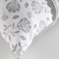 Coussin rectangulaire coton (40 x 60 cm) Flavie Gris