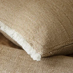 Coussin rectangulaire coton texturé (50 x 80 cm) Jamy Marron