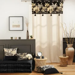 Coussin rectangulaire coton (30 x 50 cm) Karaba Noir