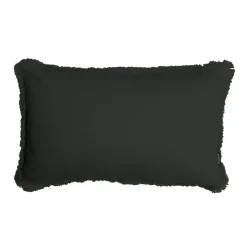 Coussin rectangulaire coton (40 x 60 cm) Pixel franges Noir