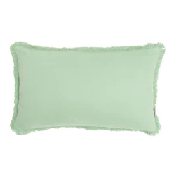 Coussin rectangulaire coton (40 x 60 cm) Pixel franges Vert menthe