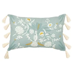 Coussin rectangulaire coton (38 x 58 cm) Wild Vert céladon