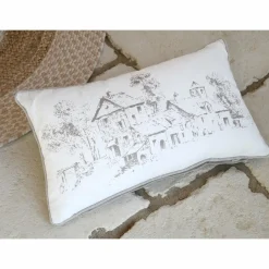 Coussin rectangulaire coton (50 cm) Sophie Ecru