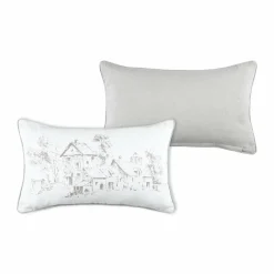 Coussin rectangulaire coton (50 cm) Sophie Ecru