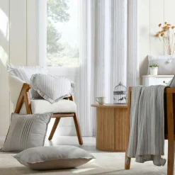 Coussin rectangulaire coton (35 x 60 cm) Josephine Ecru