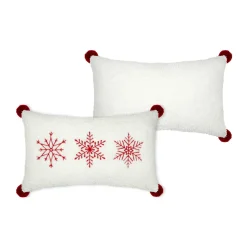 Coussin rectangulaire effet fausse fourrure (30 x 50 cm) Bessey Rouge