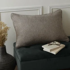 Coussin rectangulaire effet chiné (40 x 60 cm) James Gris galet