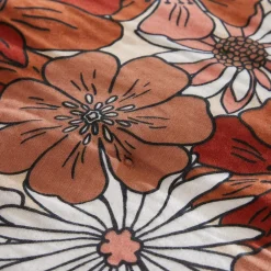 Coussin rectangulaire en gaze de coton (40 x 60 cm) Gaïa azalée Terracotta