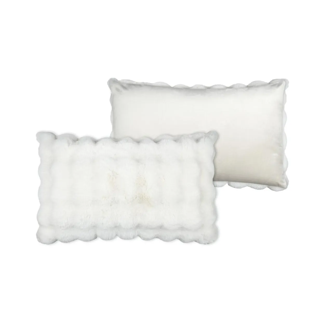 Coussin rectangulaire fausse fourrure (50 x 80 cm) Nebraska Ecru