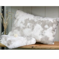 Coussin rectangulaire fausse fourrure (80 cm) Harald Beige