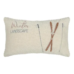 Coussin rectangulaire fausse fourrure (30 x 50 cm) Wildforest Ecru