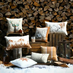 Coussin rectangulaire fausse fourrure (30 x 50 cm) Wildforest Ecru