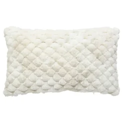 Coussin rectangulaire fausse fourrure (38 x 58 cm) Adriel Beige