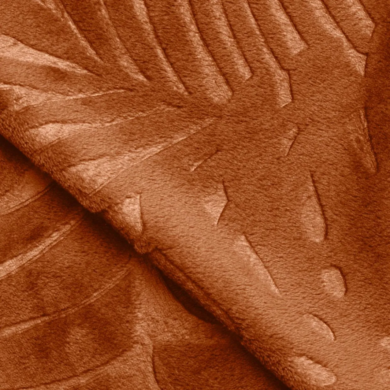 Coussin rectangulaire flanelle (40 x 60 cm) Flore Cuivre