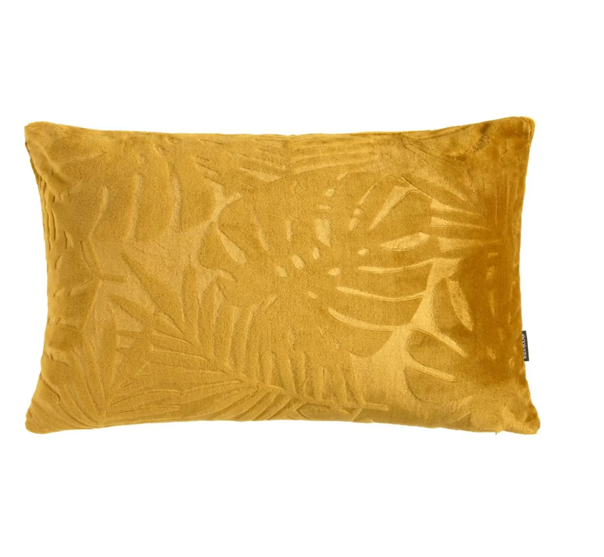 Coussin rectangulaire flanelle (40 x 60 cm) Flore Jaune moutarde